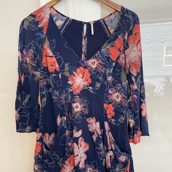 Free People blue floral dress - Picture 1 of 6